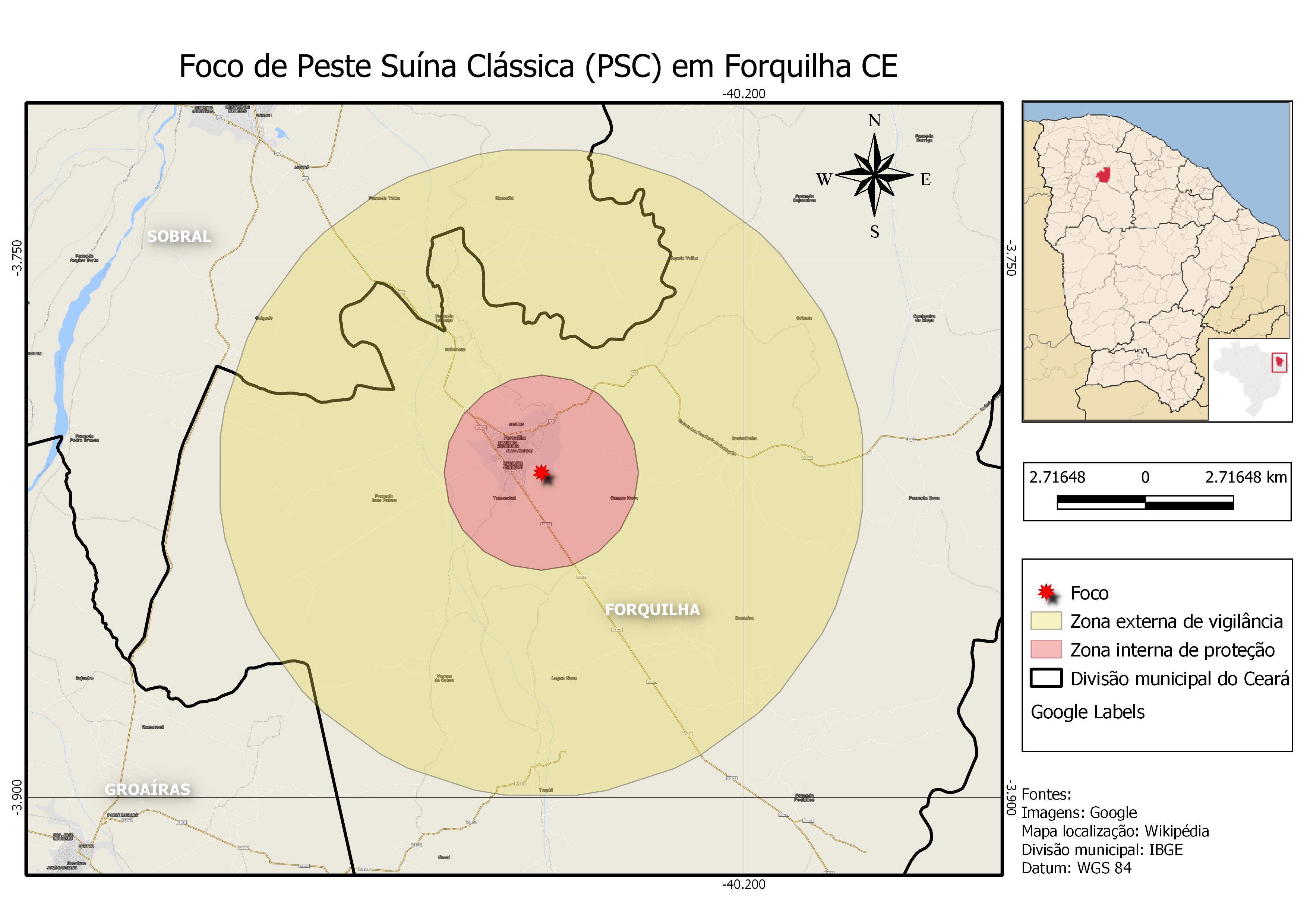 Nota técnica sobre foco de peste suína