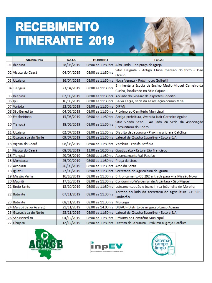 Programa de Recebimento Itinerante de Embalagens Vazias de Agrotóxicos