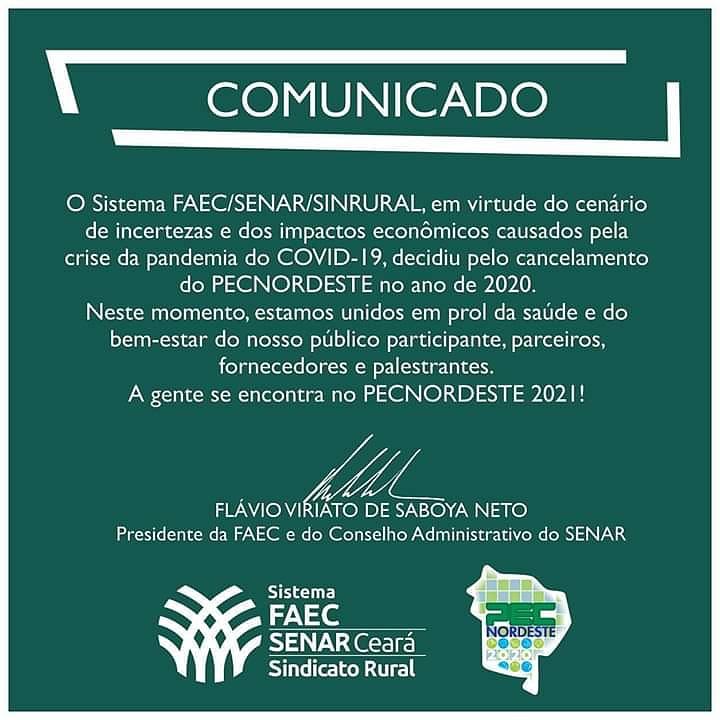 COMUNICADO SISTEMA FAEC / SENAR / SINRURAL