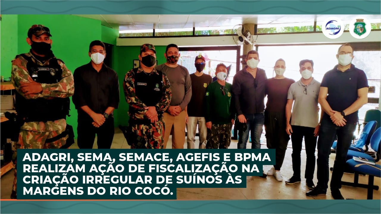 ADAGRI, SEMA, SEMACE, AGEFIS e BPMA realizam Ação de Fiscalização na Criação Irregular de Suínos às Margens do Rio Cocó.