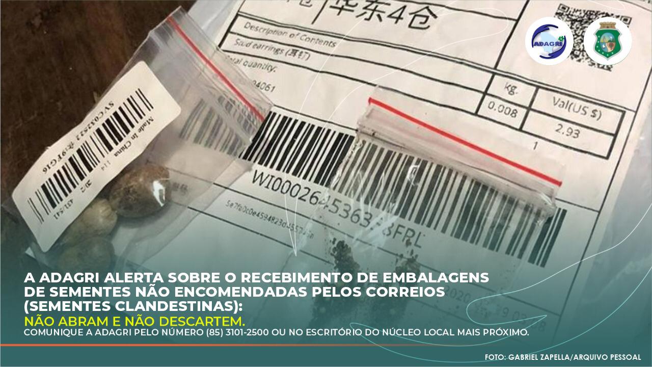 ADAGRI alerta sobre o recebimento de embalagens de sementes não encomendadas pelos Correios (Sementes clandestinas)