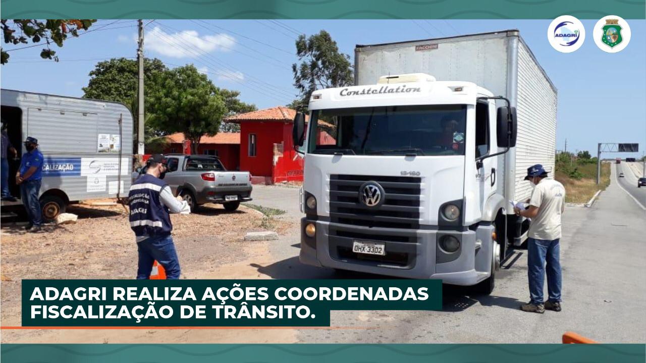 Adagri realiza ações coordenadas de fiscalização de transporte agropecuário irregular