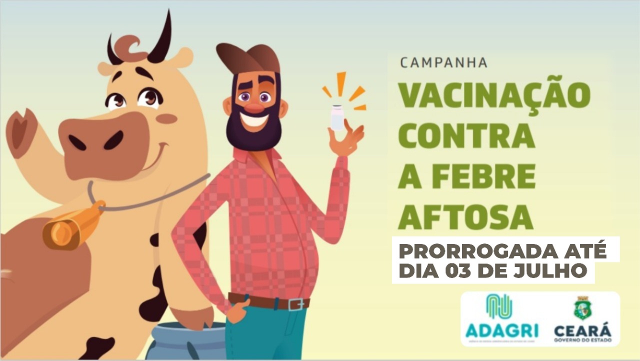 Vacinação contra Febre Aftosa no Ceará é prorrogada até dia 03 de julho
