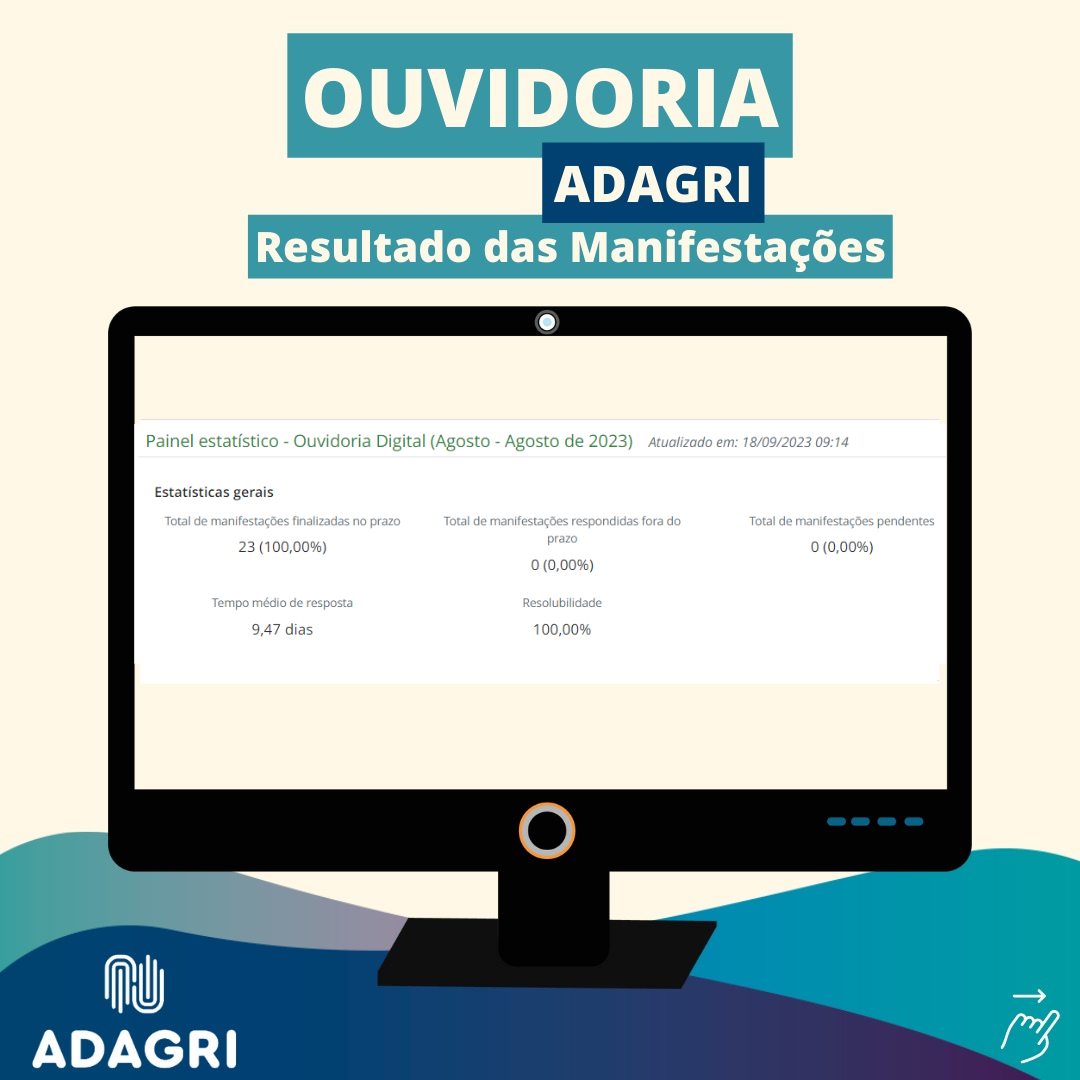 Ouvidoria da Adagri divulga resultados das manifestações de Agosto de 2023