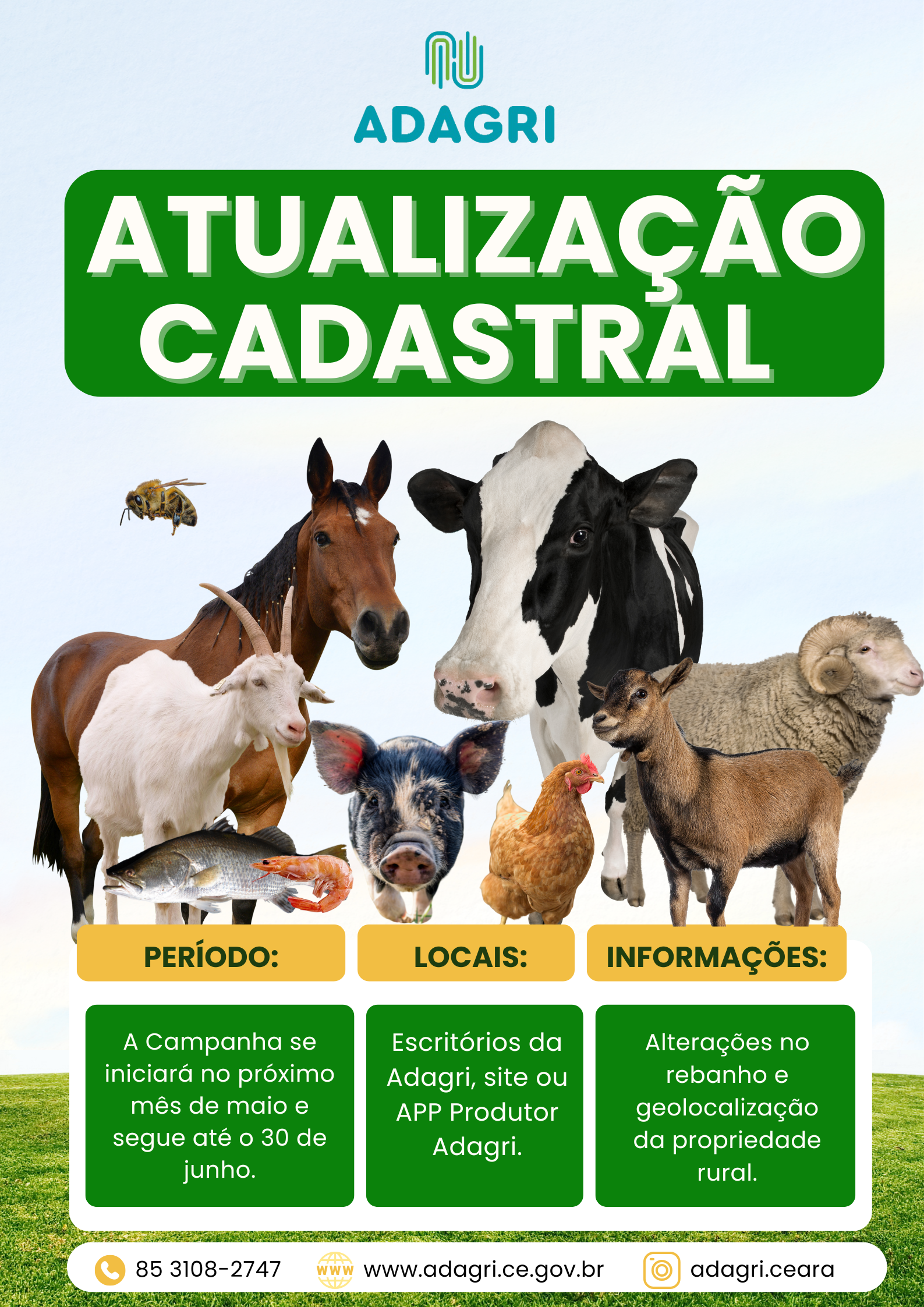 Adagri inicia Campanha de Atualização Cadastral no próximo mês de maio