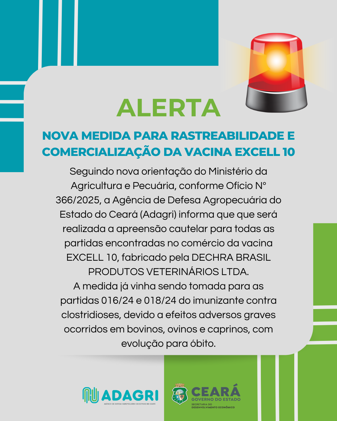 Nota Nº2: Nova medida para rastreabilidade e comercialização da vacina EXCELL 10