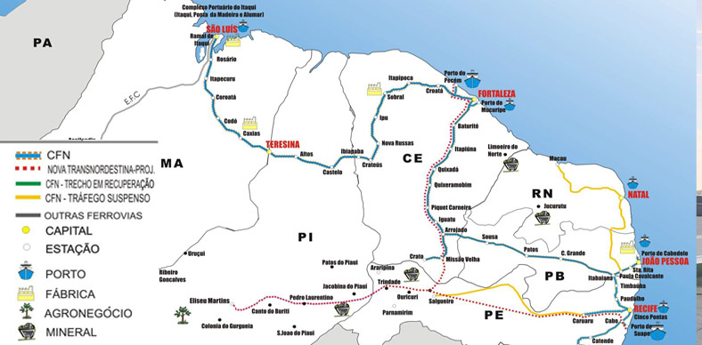 Ceará já tem mais de 200 km contínuos liberados para as obras da Transnordestina