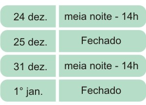 Funcionamento e horários dos entrepostos nos feriados do final do ano