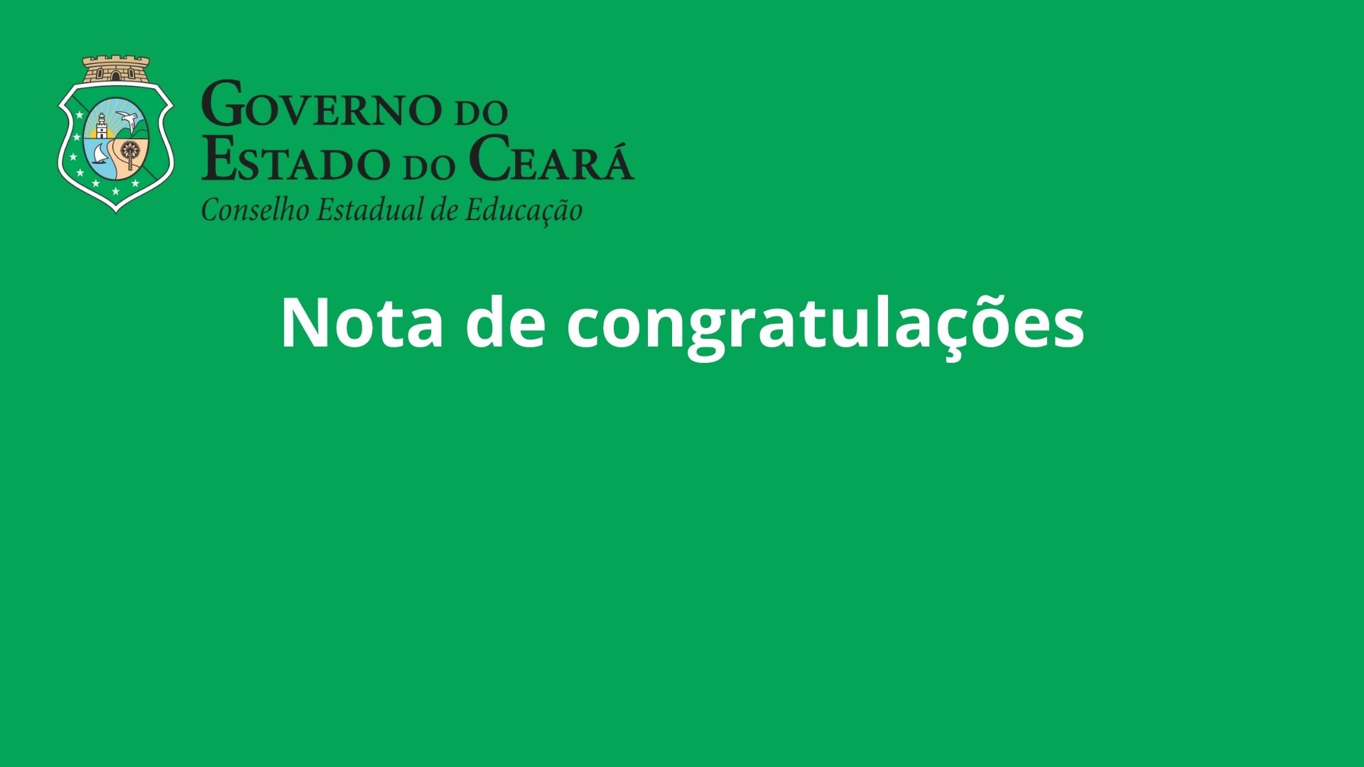 Nota pública de congratulações