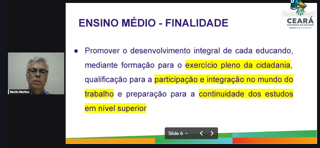 CEE esclarece gestores escolares sobre Novo Ensino Médio e Itinerários Formativos