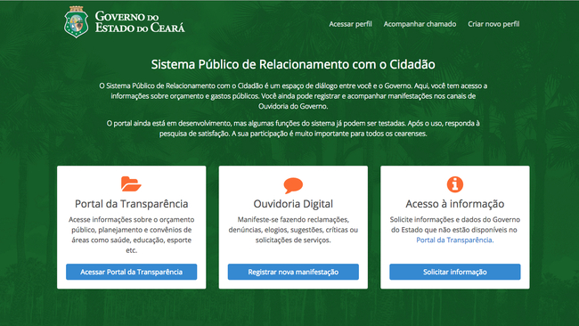 Sistema Público de Relacionamento com Cidadão inicia testes online