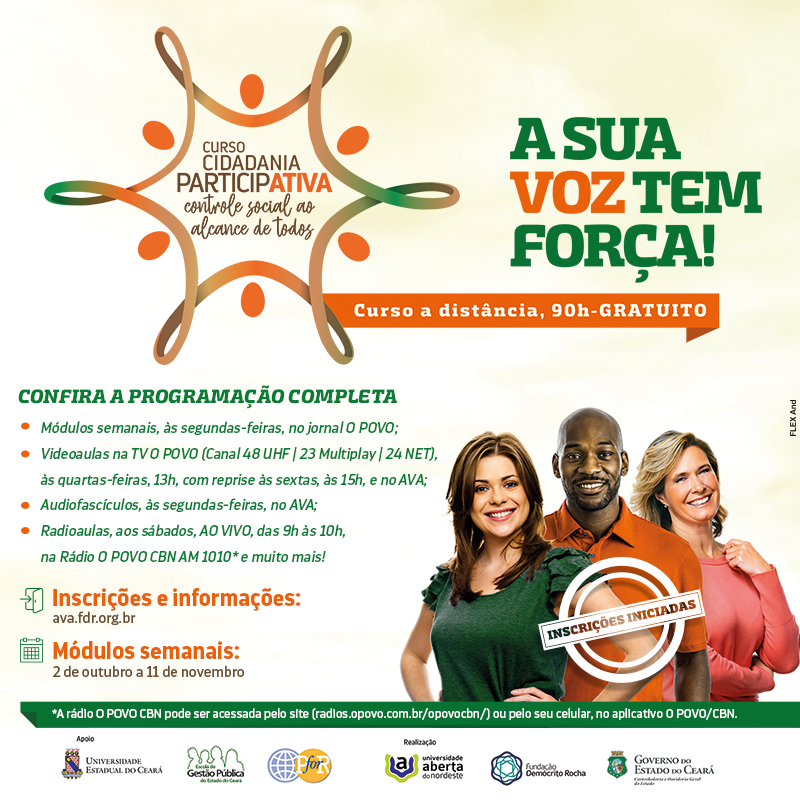 Curso Cidadania ParticipATIVA segue com inscrições abertas