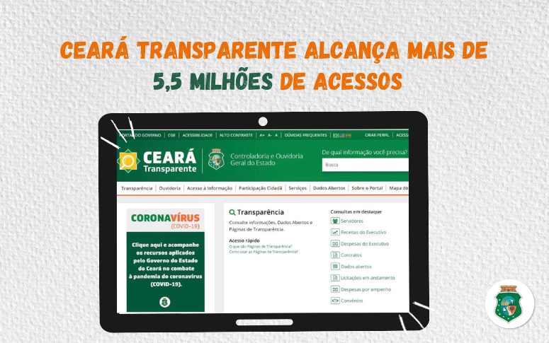 Plataforma Ceará Transparente encerra o ano de 2020 ultrapassando os 5,5 milhões de acessos