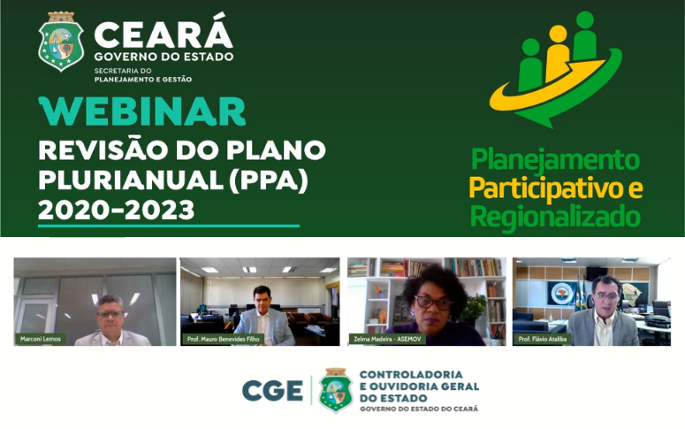 CGE participa de webinar para promover o processo de revisão do PPA 2020-2023