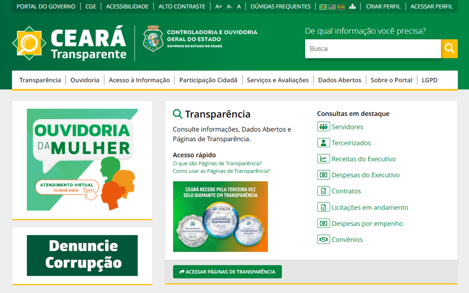 Ceará Transparente assume liderança nacional após correção do Ranking de Transparência Administrativa da USP