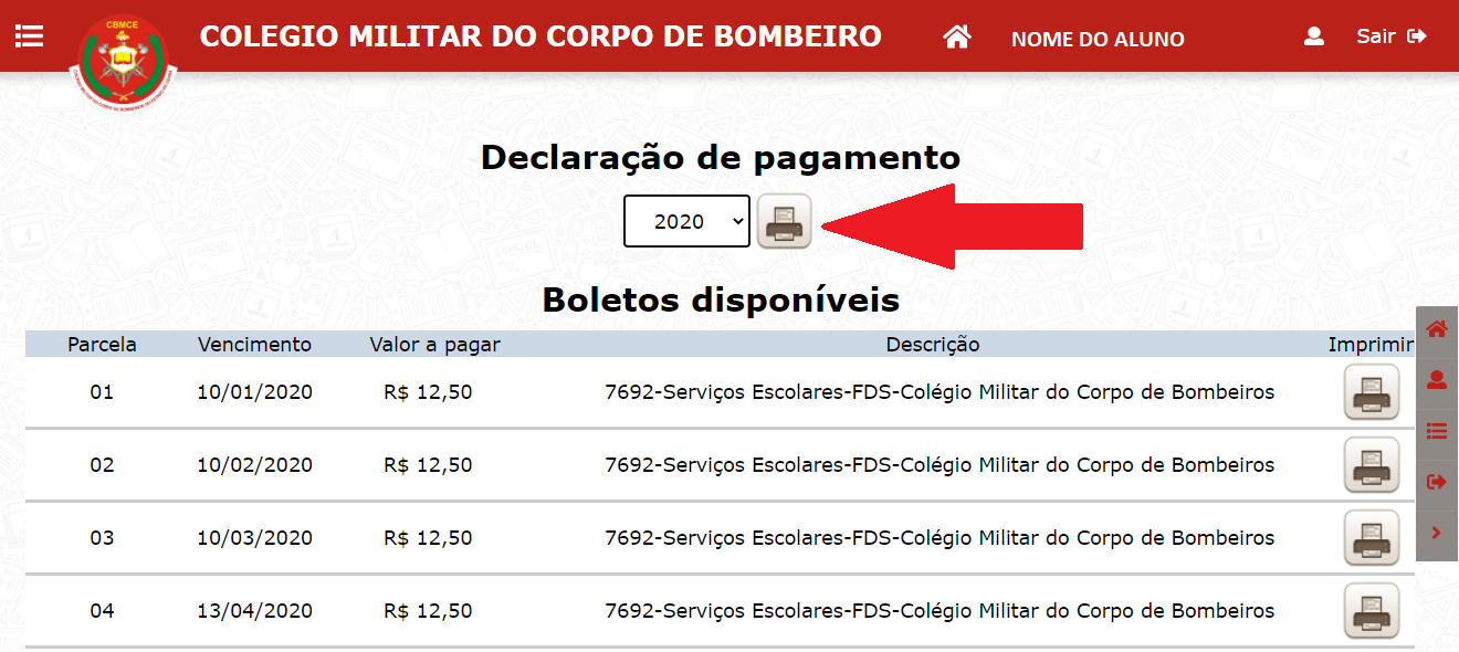 Informativo: boletos e declaração de pagamentos de 2020