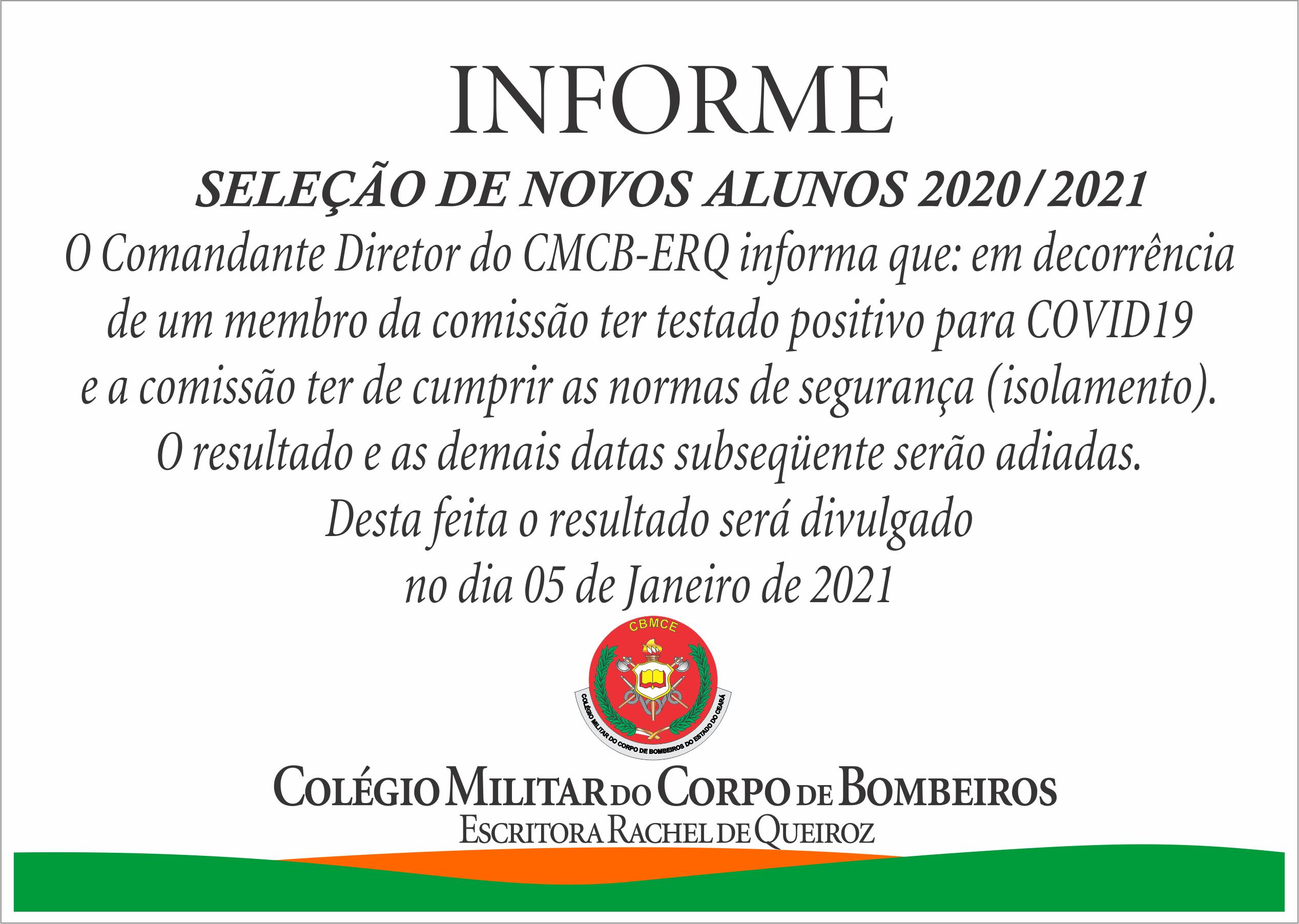 INFORME DA SELEÇÃO DE ALUNOS