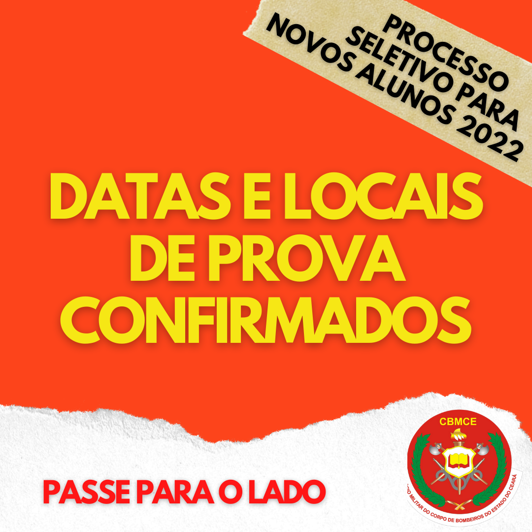 Datas e locais de prova do processo seletivo confirmados