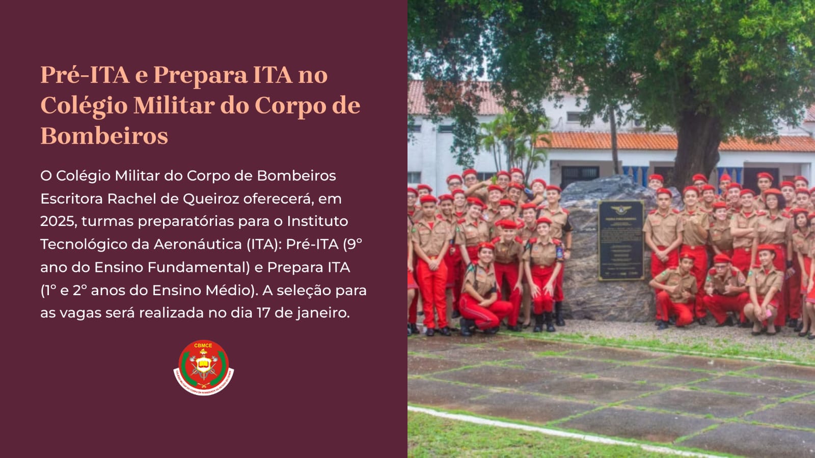 Pré-ITA e Prepara ITA no Colégio Militar do Corpo de Bombeiros