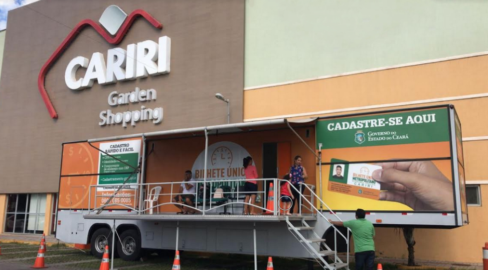 Unidade Móvel do Bilhete Único Metropolitano está no Cariri Garden Shopping