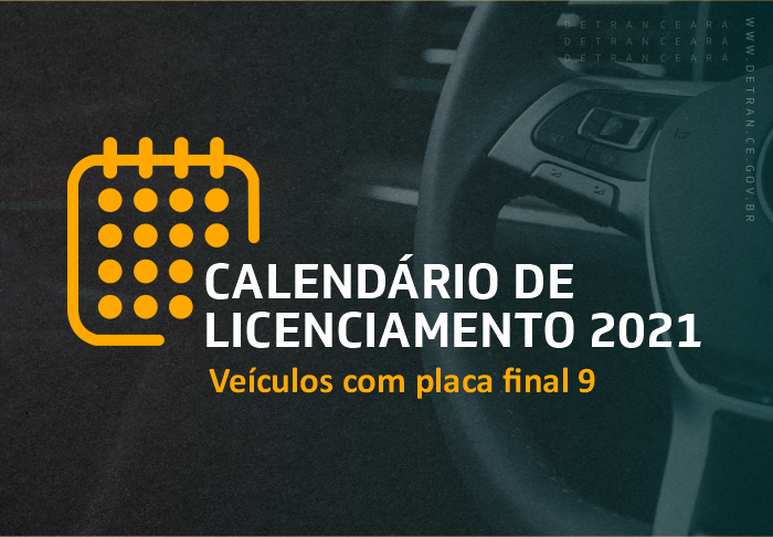Licenciamento de veículos com placa final 9