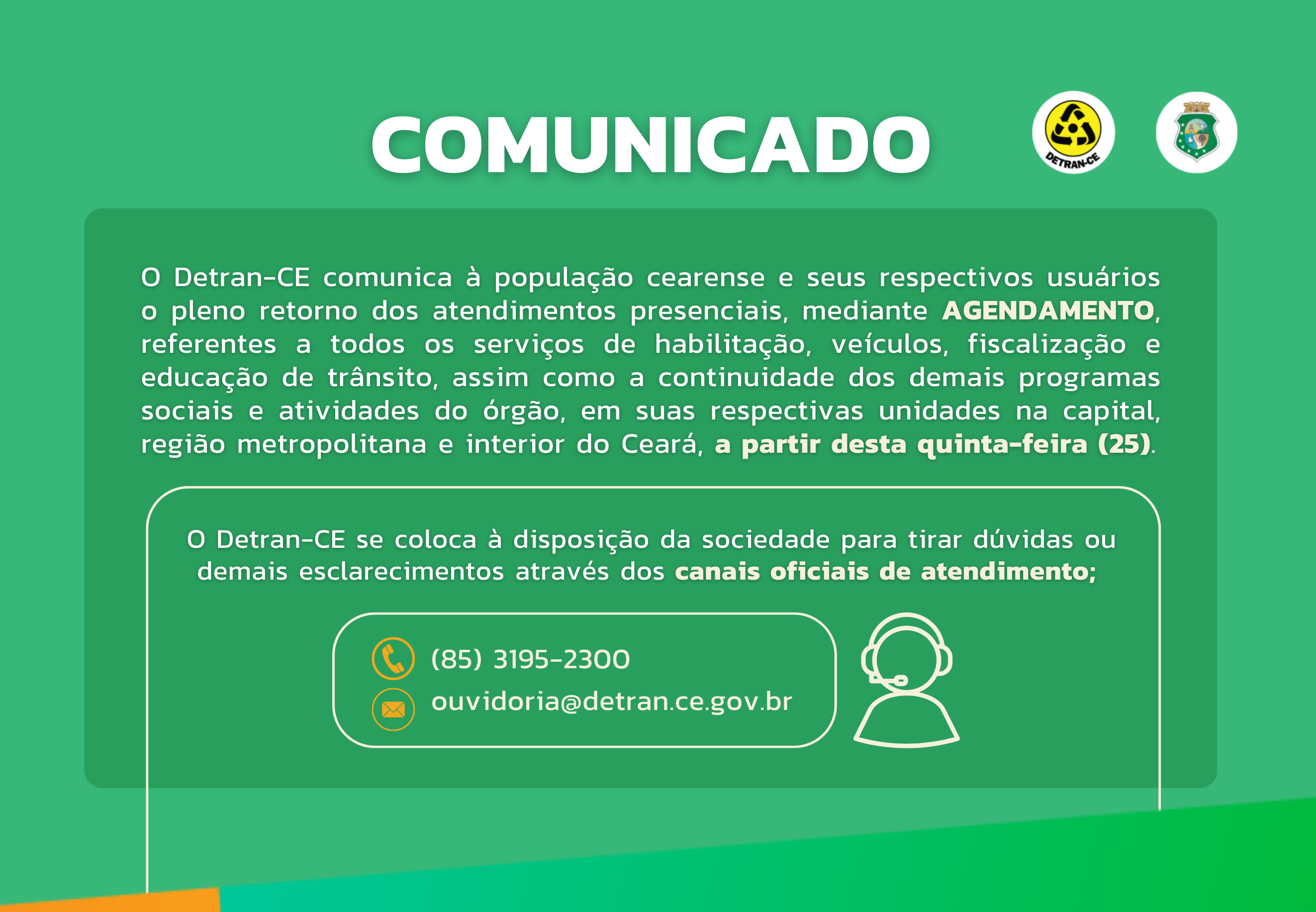 COMUNICADO OFICIAL DETRAN-CE