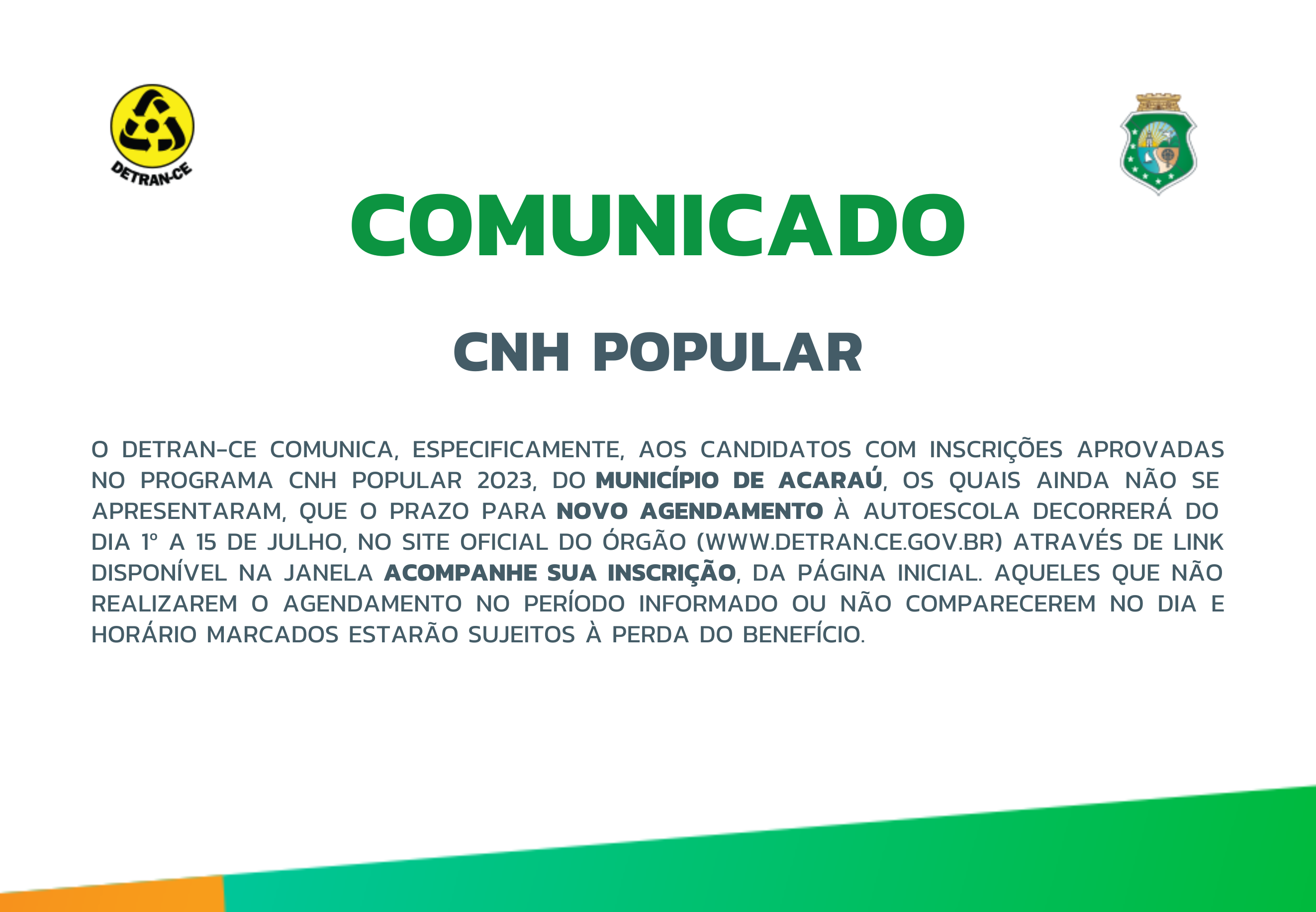 COMUNICADO – CNH POPULAR