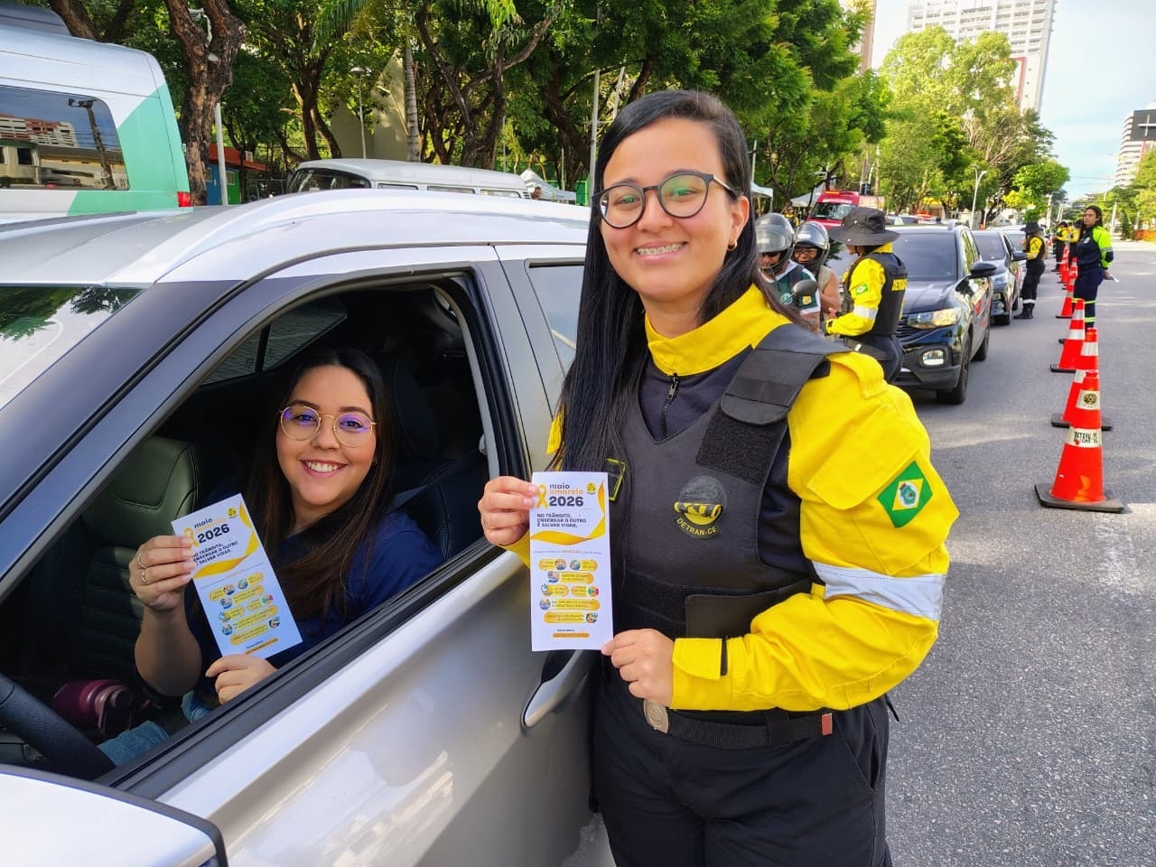 Detran-CE e parceiros realizam ações educativas na abertura do Maio Amarelo 2026