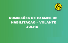 COMUNICADO – COMISSÕES DE EXAMES DE HABILITAÇÃO – VOLANTE – JULHO