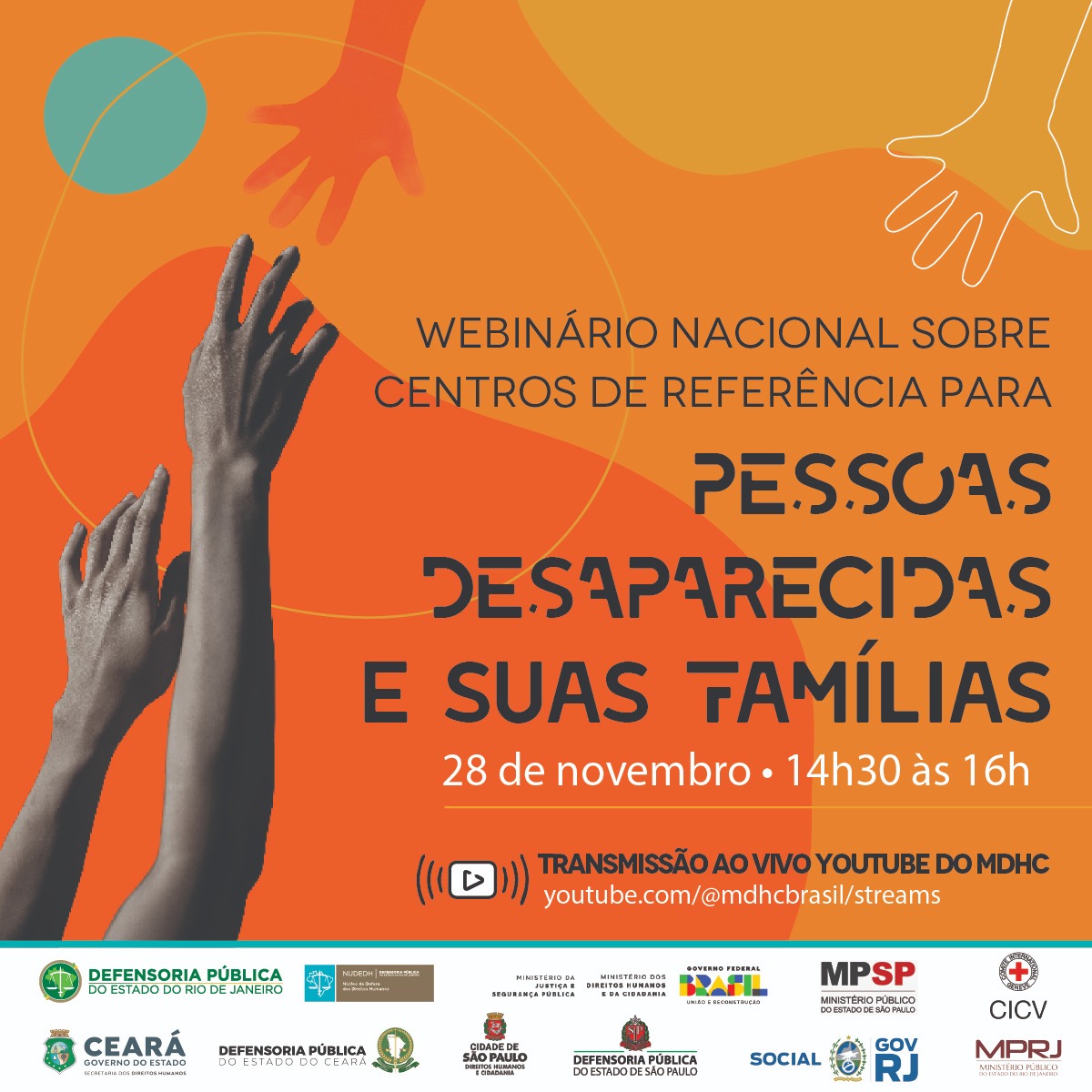 Webinário nacional discute políticas para familiares de pessoas desaparecidas nesta terça-feira (28)