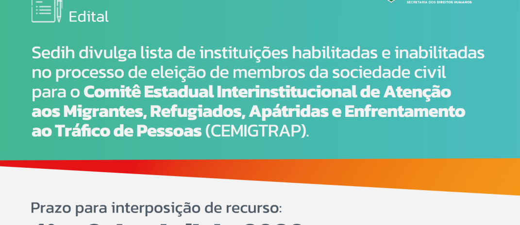 Sedih publica resultado de habilitação de entidades para eleição do CEMIGTRAP