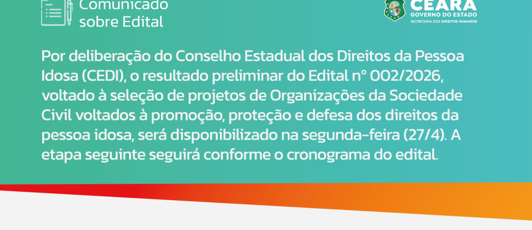 [Comunicado] Edital nº 002/2026 – Saldo Remanescente FEICE