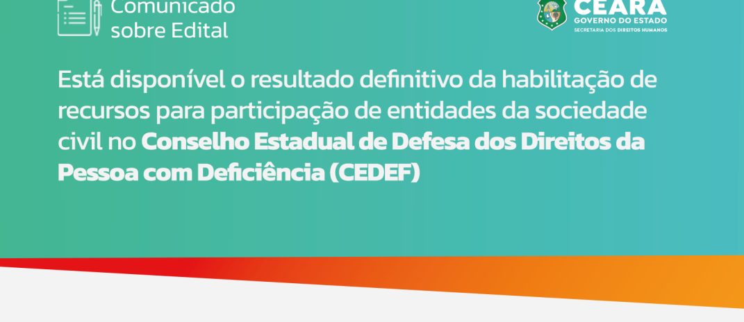 Resultado definitivo da habilitação de recursos para instituições da sociedade civil integrarem o CEDEF está disponível