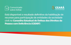 Resultado definitivo da habilitação de recursos para instituições da sociedade civil integrarem o CEDEF está disponível