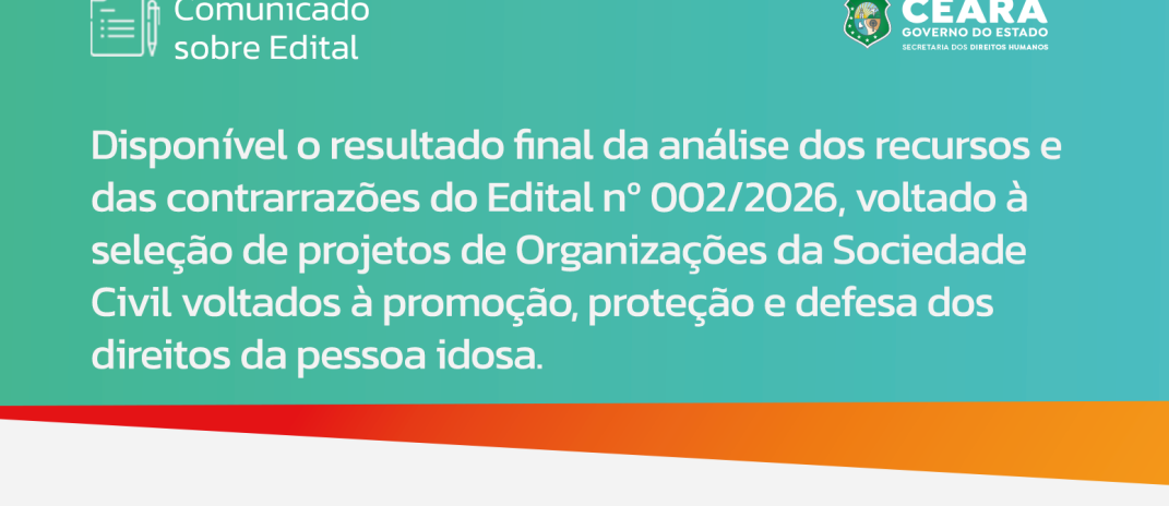 Resultado final da análise dos recursos e das contrarrazões do edital de saldo remanescente do FEICE está disponível