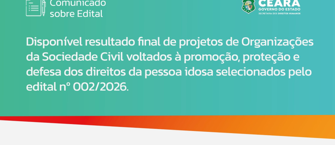 Resultado disponível: entidades da sociedade civil foram selecionadas para execução de projetos voltados às pessoas idosas