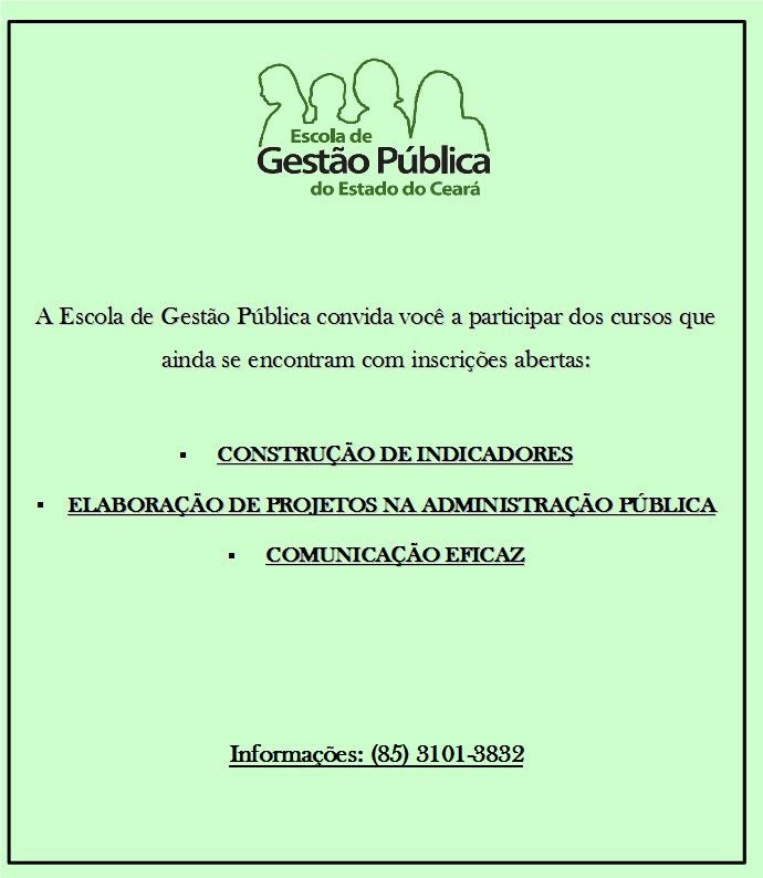 Escola de Gestão Pública divulga inscrições