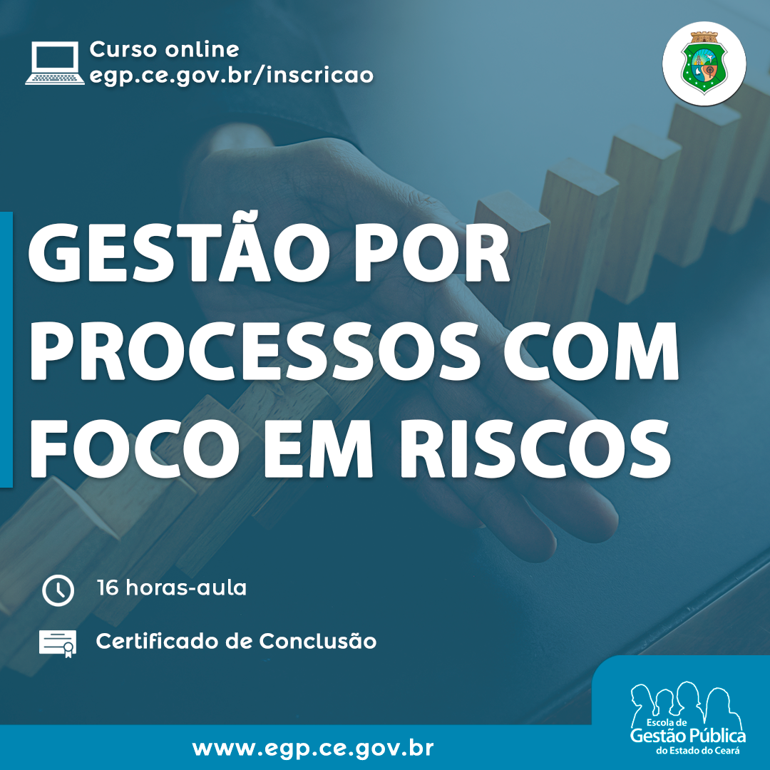 Inscrições abertas para curso a distância sobre gestão por processos com foco em riscos