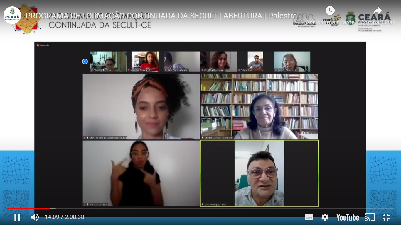 EGPCE e Secult promovem a palestra de abertura do Programa de Formação Continuada da Secult