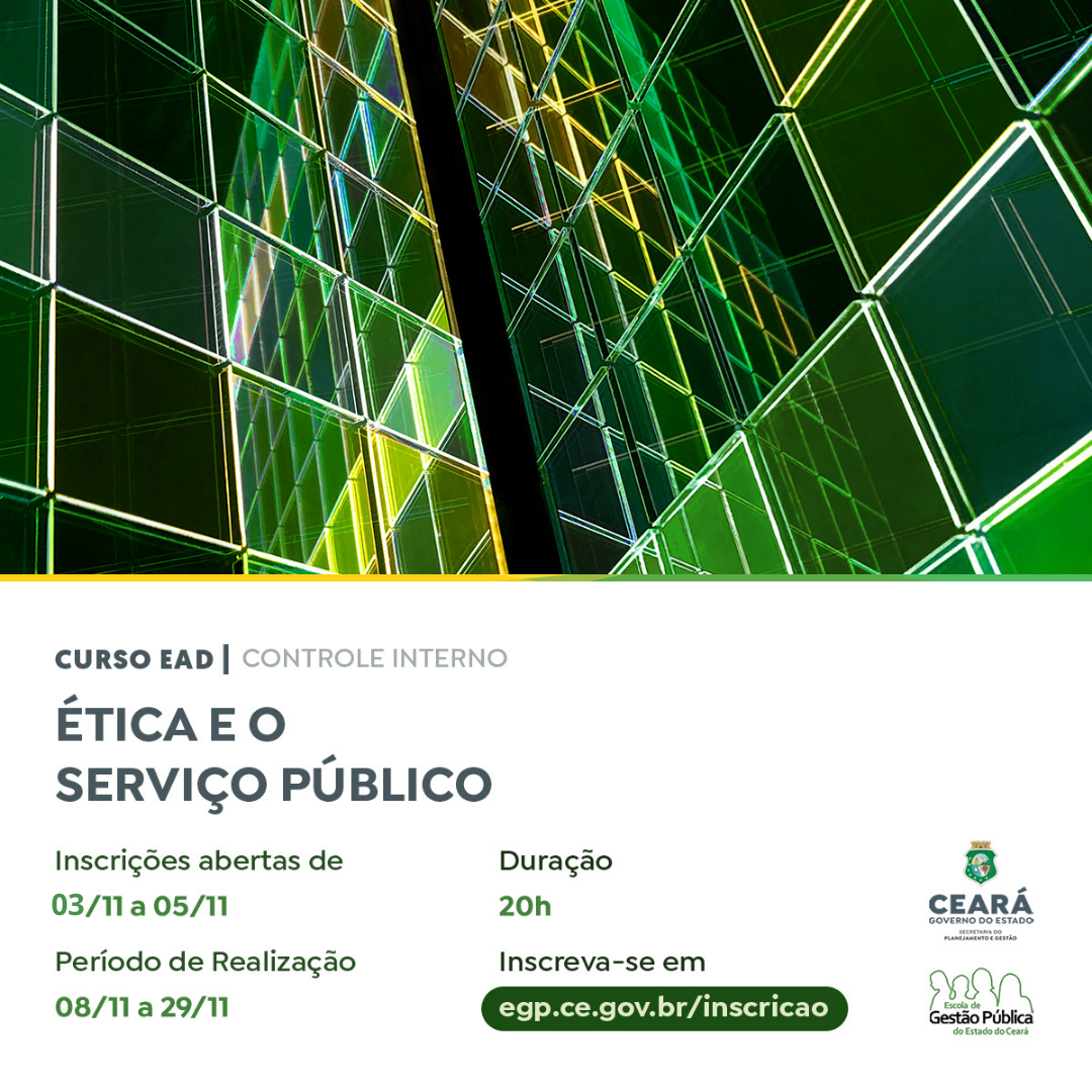 Inscrições abertas para o curso Ética e o Serviço Público