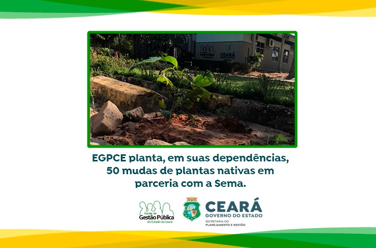 EGPCE planta, 50 mudas de plantas nativas em suas dependências, em parceria com a Sema