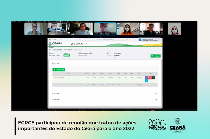 EGPCE participou de reunião que tratou de ações importantes do Estado do Ceará para o ano 2022