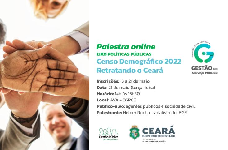 EGPCE abre inscrições para palestra online sobre Censo Demográfico com dados sobre o Ceará
