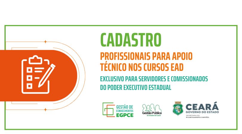EGPCE disponibiliza cadastro de profissionais para apoio técnico nos cursos EaD