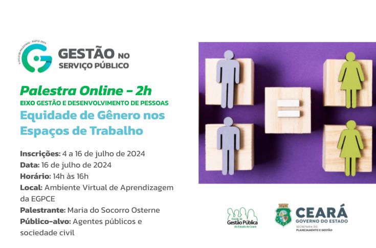 EGPCE abre inscrições para palestra online sobre equidade de gênero
