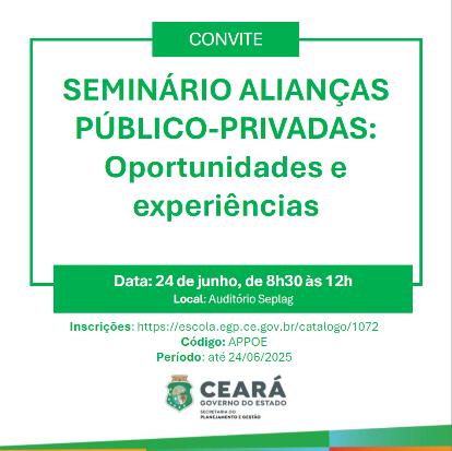 SEPLAG e EGPCE realizam seminário sobre Alianças Público-Privadas