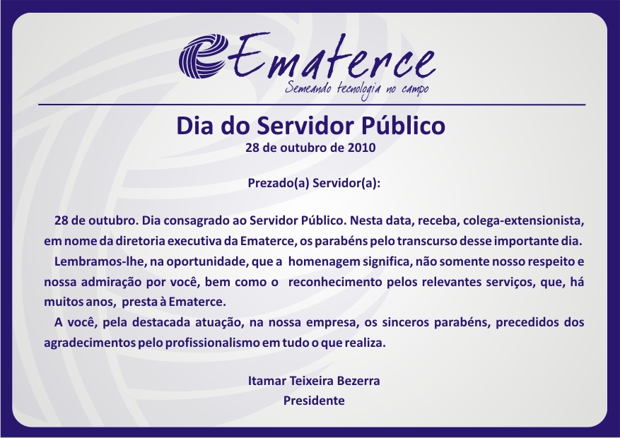 Mensagem de parabéns pelo Dia do Servidor Público