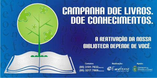 Campanha doe livros, doe conhecimentos.