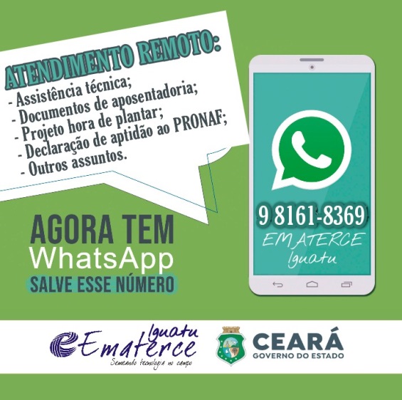 Iguatu: Ematerce orienta, com sucesso, agricultores pelo WhatsApp