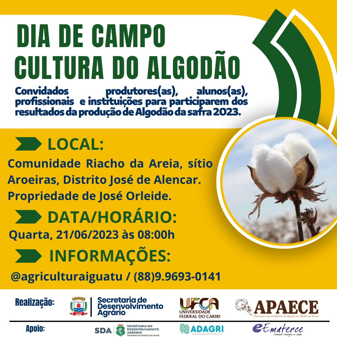 Iguatu-CE: Ematerce apoia realização de dia de campo sobre algodão